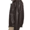 Women's Oversized Jaxton Brown PU Leather Jacket