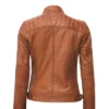 Women’s Quilted Brown Leather Jacket