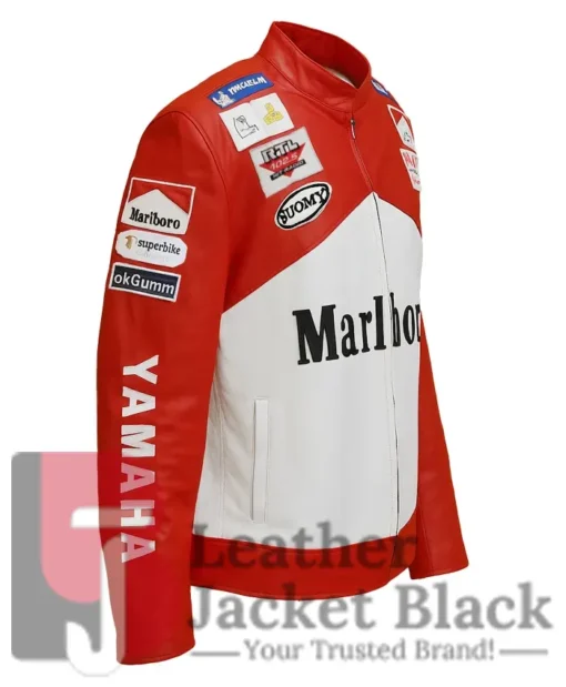 Yamaha Marlboro Leather Red And White Jacket