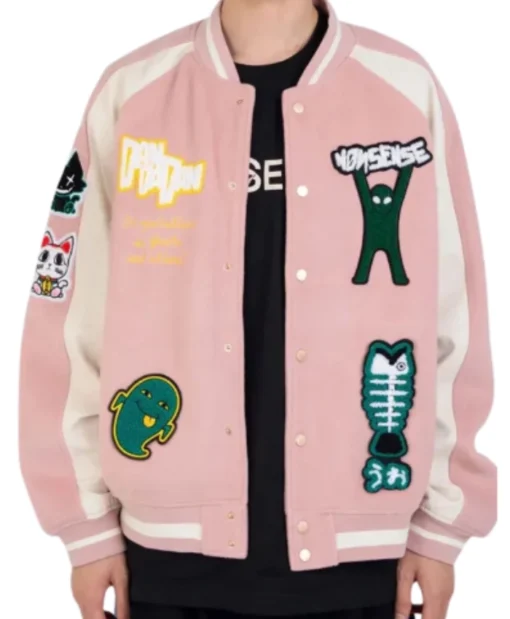 Dandadan 2025 Momo Ayase Pink Varsity Jacket