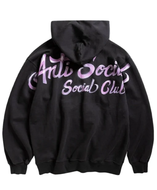 Anti Social Social Club Airbrushed Pullover Fleece Unisex Black Hoodie