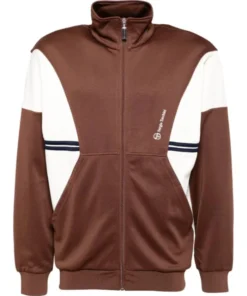 Darren Cahill Brassic S07 Mick Dennings Color-Block Track Brown Jacket