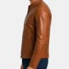 Brown Cafe Racer Tan Leather Jacket