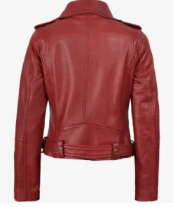 Buy Fashion Margaret Red Leather Biker Jacket For Him And Her