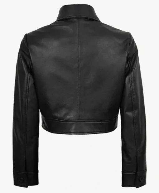Buy Freddie Harrington Black Cropped Leather Jacket For Him And Her