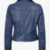 Buy Ninfa Fashion Biker Blue Leather Jacket For Him And Her