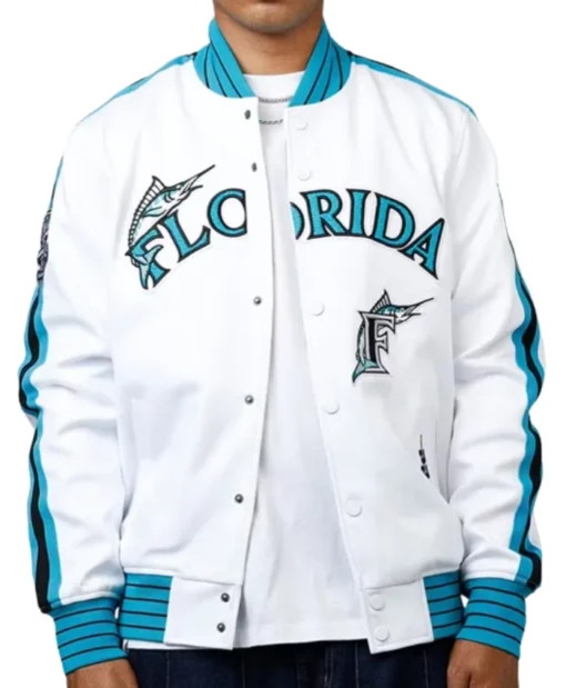 Florida Marlins Logo Game Day White Jacket