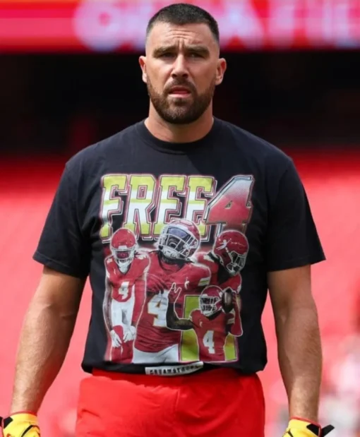 Philadelphia Eagles vs Kansas City Chiefs Travis Kelce Black T-Shirt