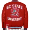 South Carolina State University Full-Snap Red Varsity WoolLeather Jacket