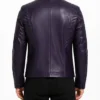 Cafe Racer Rachel Purple Leather Jacket For Mens