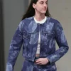 Shop Caitlin Clark Indiana Fever Blue Denim Printed Jacket For Sale