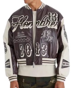 Buy Now Celebs Go Dating S14 Louis Russell Leather Varsity Jacket