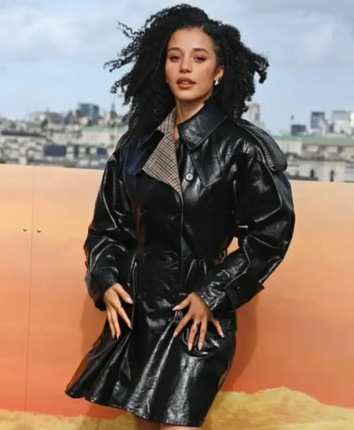 One Battle After Another 2025 Chase Infiniti Black Leather Frock Style Coat