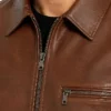 Classic Cognac Harrington Real Leather Brown Jacket