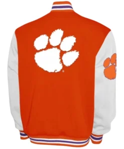 Men and Women Clemson Tigers Franchise Club Full-Snap Orange Varsity Jacket