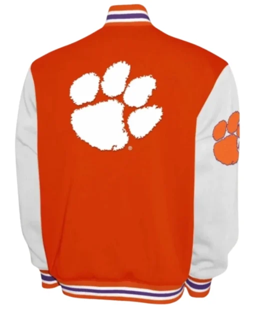 Men and Women Clemson Tigers Franchise Club Full-Snap Orange Varsity Jacket
