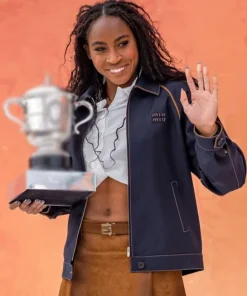 2025 French Open Coco Gauff Blue MIU MIU Jacket