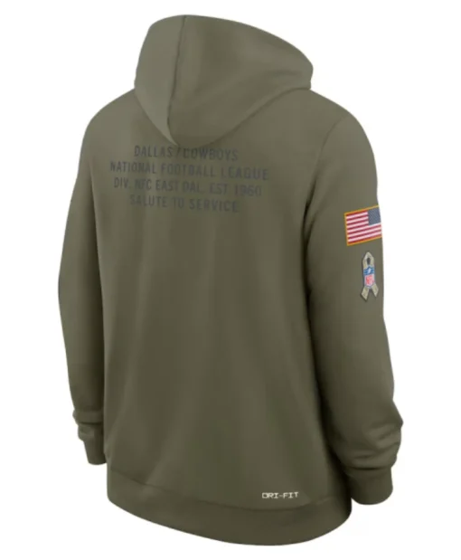 Salute To Service Sideline Dallas Cowboys 2025 Olive Hoodie