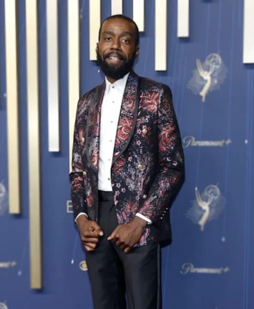 Corey Hendrix Emmys Red Carpet Floral Motifs Print Blazer