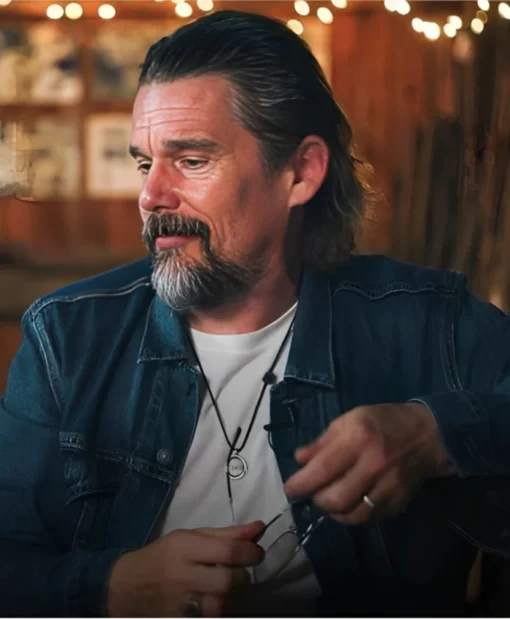 Lee Raybon The Lowdown 2025 Ethan Hawke Blue Denim Jacket