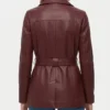 Fashion Asymmetrical Burgundy Real Biker Leather Jacket