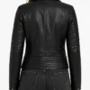 Fashion Black Leather Biker Jacket Women