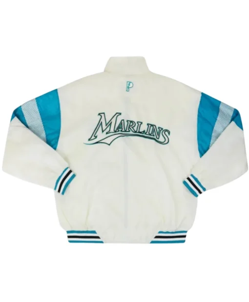 Buy Now 1990’s Florida Marlins Off White Rain Nylon Jacket For Men and Women