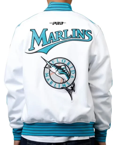 Buy Now Florida Marlins Logo Game Day Double Knit White Unisex Jacket