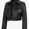 Freddie Harrington Black Cropped Leather Jacket