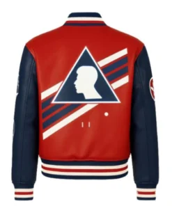 Buy Futuristic X Red & Black Leather Varsity Jacket For Unisex