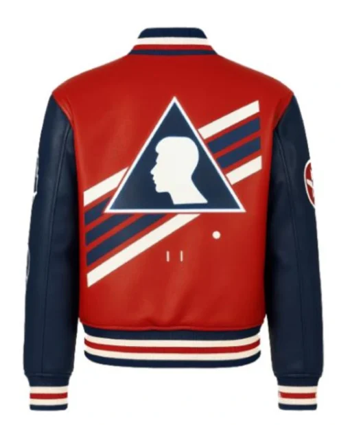 Buy Futuristic X Red & Black Leather Varsity Jacket For Unisex