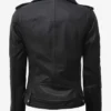 Get Fashion Asymmetrical Black Biker Leather Jacket For Sale
