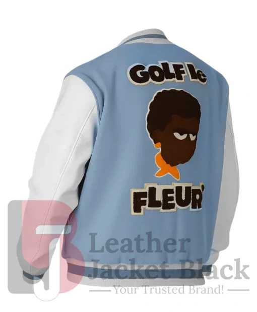 Tyler The Creator Multicolor Varsity Jacket in Blue Color