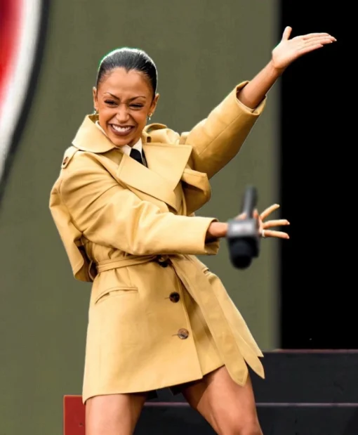 Global Citizen Festival 2025 Liza Koshy Belted Trench Coat