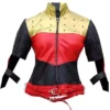 Harley Quinn God Among Us Red Golden Studded Jacket
