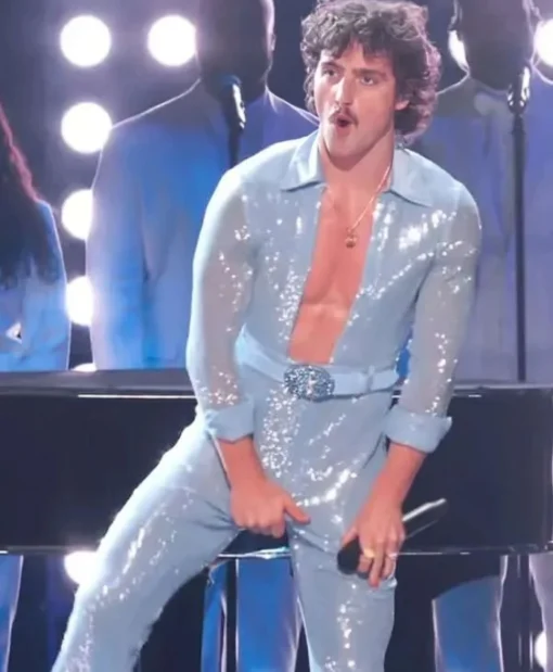 Benson Boone Blue Sequin Jumpsuit