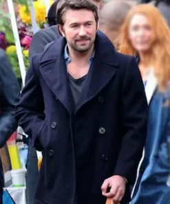 It Ends With Us Brandon Sklenar Blue Wool Coat