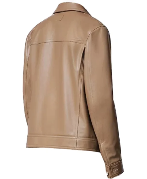 Basketballer Jaylen Brown NBA Finals Game 3 Brown Leather Jacket