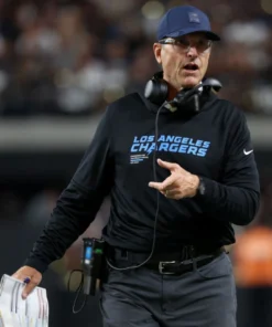 Jim Harbaugh Chargers Sideline Long Sleeve Hoodie T-Shirt Buy Now