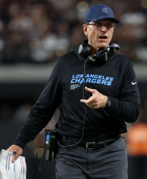 Jim Harbaugh Chargers Sideline Long Sleeve Hoodie T-Shirt Buy Now