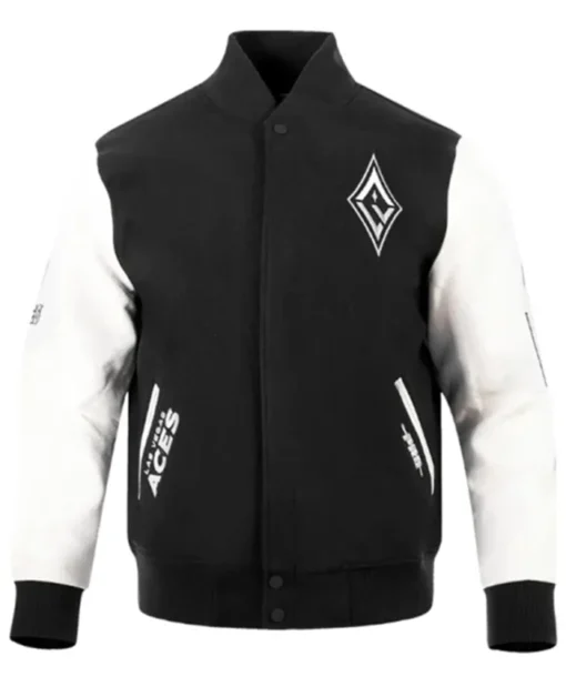 Las Vegas Aces Chenille Black And White Varsity Jacket