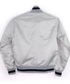Las Vegas Raiders 80’s Silver Satin Varsity Jacket
