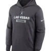 Las Vegas Raiders Anthracite Toss Sweep Performance Black Hoodie