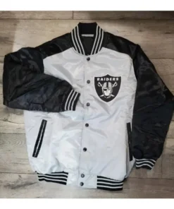 Las Vegas Raiders Black And White Varsity Jacket