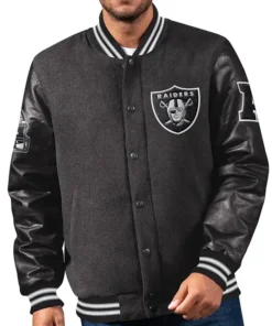 Las Vegas Raiders Black First Rounder Varsity Jacket