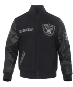 Las Vegas Raiders Black Full-Zip Varsity Jacket