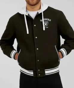 Las Vegas Raiders Black Hooded Cotton Jacket