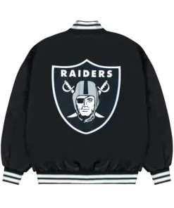 Las Vegas Raiders Bomber Grey And White Black Jacket