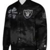 Las Vegas Raiders Exclusive Black Satin Varsity Jacket