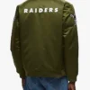 Las Vegas Raiders Green Bomber Satin Jacket